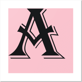 Rose Gold Monogram Letter A T-Shirt Posters and Art